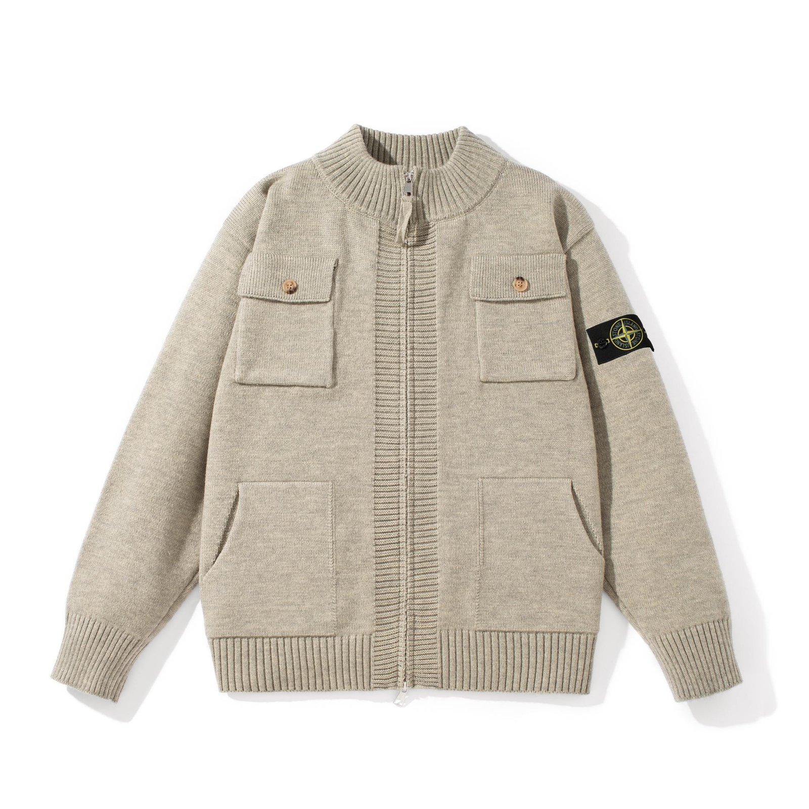 Stone Island Grey knitted cardigan 7518935245